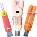 Cup Lid Cleaning Brush, 3 in 1 Cup Cleaner Brush New Multifunctional Lid Cleaner Lid Brush Cleaning Tool Multipurpose Bottle Gap Cleaner Brush Red