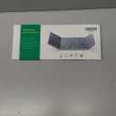 Samsers Foldable Bluetooth Keyboard with Touchpad - Portable Wireless Keyboard with Holder, Rechargeable Full Size Ultra Slim Pocket Folding Keyboards for Android Windows iOS Tablet & Laptop - Black (BT x1)