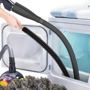 Sealegend 2 Pieces Dryer Vent Cleaner Kit, Dryer Lint Vacuum Attachment and Dryer Lint Screens Cleaner Brush,Flexible Lint Remover Hose Black