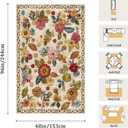 5x8 Machine Washable Area Rug for Living Room, Beige Vintage Boho Floral Rug Large Non-Slip Low Pile Soft Faux Wool Carpet, Kids and Pets Friendly for Bedroom Dining Room Farmhouse Home Decor Rug