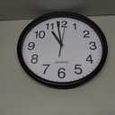 Bernhard Products Black Wall Clock, Large 13-Inch Silent Non Ticking Quartz Battery Operated Round Easy to Read Classroom/Home/School/Office Clock