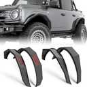 YZONA Front & Rear Steel Fender Flares Kit Compatible with 2021 2022 2023 2024 2025 Ford Bronco 2/4 Doors, Off-Road Heavy Duty Wheel Fenders Textured Black Finish (NOT for Bronco Sport or Raptor)