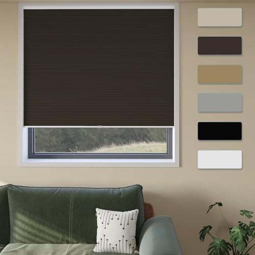 MYshade Cordless Cellular Window Shades No Tools No Drill Blackout Blinds for Indoor Windows Size 24" Wide X 36" Height Taupe Room Darkening Window Blinds for Bedroom, Bathroom, Kitchen, Living Room