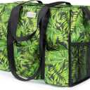 TOPDesign Utility Water Resistant Tote Bag with 13 Pockets, Top Zipper Closure & Thick Bottom Support, for Working Women