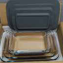 8-Piece Deep Glass Baking Dish Set with Plastic lids,Rectangular Glass Bakeware Set with Lids, Baking Pans for Lasagna, Leftovers, Cooking, Kitchen, Freezer-to-Oven and Dishwasher, Gray