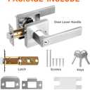 Door Handle with Lock, Keyed Entry, 6 Pack, Silver