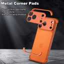 Metal Frameless Phone Case Compatible with iPhone 17 Pro, Frameless Minimalist Design, Extremely Highlighting Personality. Orange