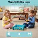 Montessori Toddler Fishing Game - Kids Wooden Magnetic Fishing Toys for 3 Years Old Girls Boys, Fine Motor Skills for Toddler