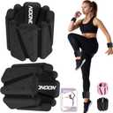 Wrist Ankle Weights Bangles 4lbs for Women, Adjustable Silicone Pilates Weights Bracelet, Heavy Duty Fasteners Wearable Arm & Leg Weights for Yoga, Pilates, Barre, Walking and Gym (Set of 2)