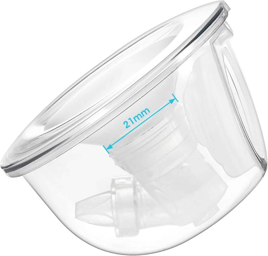 Belmikal Wearable Breast Pump Parts Overall 21mm Milk Collector Cup Compatible with Momcozy/Tsrete/Kmaier S9S12 Wearable Breastpump Incl 21mm Flange Use with S9S12 Parts/Accessories Replacement