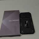 DEERLAMN Case for iPhone 17 6.3-Inch with Slide Camera Cover + Screen Protector (2 Packs), Rotated Ring Kickstand Military Grade Shockproof Protective Cover-Black