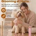 Veeconn Dog Grooming Clippers Kit-Electric Rechargeable Cat Trimmer Tools-Cordless Quiet Pet Nail Paw Grinder-4 in 1 Multifunctional Low Noise Shaver-Razor for feet Face Ears Toenail Eye (Pink)