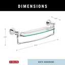 Delta 79710 Cassidy 18-in Glass Shelf with Towel Bar in Polished Chrome