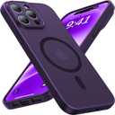 Faiono Magnetic for iPhone 15 Pro Max Case [Full Camera Protection][Military-Grade Protection][Compatible with MagSafe] Shockproof Protective Slim Phone Case for iPhone 15 Pro Max, Dark Purple