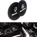 Car Cup Coaster Compatible with AMG Mercedes-Benz A-Class C-Class CLA CLS GLC GLE GLS Silicone Drink Holder Insert Recessed Non-Slip, Interior Accessories, 2.75in 2PC Black Set