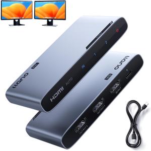 llano HDMI 2.1 Splitter 1 in 2 Out, 8K@60Hz 4K@120Hz/240Hz, SST & Mirror Mode Only (No Extend), HDCP 2.3, HDR10, Dolby Vision, for PS5, Xbox, Apple TV, Laptop, Aluminum Case