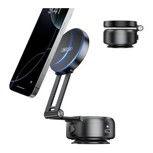Electric Vacuum Magnetic Suction Phone Holder,Adjustable and Foldable Car Mount,Strong Magnetic Car Phone Holder for iPhone16/15/14/13/12,for Shower/Car/Mirror/Smooth Surfaces(Not Charging Phone)