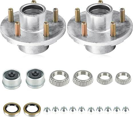 AEagle 2 Sets 5 on 4.5" Bolt Circle Hot-Galvanized Idler Hub Kits for 3,500lbs Boat Trailer 1-1/16'' to 1-3/8'' Tapered Axle, Inner & Outer Cone Bearings AEagle 2 Sets 5 on 4.5" Bolt Circle Hot-Galvanized Idler Hub Kits for 3,500lbs Boat Trailer 1-1/16'' to 1-3/8'' Tapered Axle, Inner & Outer Cone Bearings