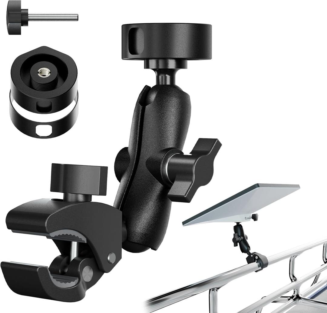 FIUTY for 2025 Starlink Mini Clamp Mount and 2024 Pipe Adapters, Born for Starlink Mini Pipe Adapter and Flat Mount for RV/Pole/Yacht/Camper/Guardrails, 2 in 1 Design