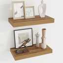 Dreamland 20Inch Walnut Floating Shelves 6.7" Deep Wall Mounted Set of 2