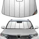 Windshield Sun Shade for Toyota Highlander 2008-2013,Front Window Sunshade,Blocks UV Rays,Windshield Sunshade Cover Warm Weather Keep Your Seat Cooler (2008-2013 Highlander, Metallic)