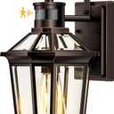 VIANIS Motion Sensor Porch Lights Outdoor Wall Sconce, Aluminum Dusk to Dawn Outdoor Lighting, Waterproof Oil Rubbed Bronze Gold Trim Exterior Lighting Fixtures, Outside Wall Lights for House, Garage (Standard 1-Pack)