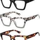 Oversized Reading Glasses Women Oprah Style Blue Light Blocking Computer Readers Designer Ladies Large Frame Square