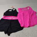 NIeyook Women Plus Size 3 Piece Tankini Swimsuits Athletic Bathing Suits with Boy Shorts Tank Top with Sports Bra Hot Pink 18W