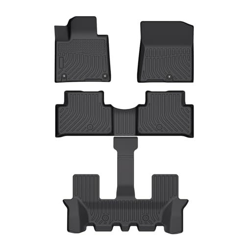 Kelcseecs Custom Fit for Floor Mats Kia Sorento 2021 2022 2023 2024 2025 Non-Hybrid (6/7 Seat) All Weather Heavy Duty Floor Liners 3 Row Set, Pack Of 5