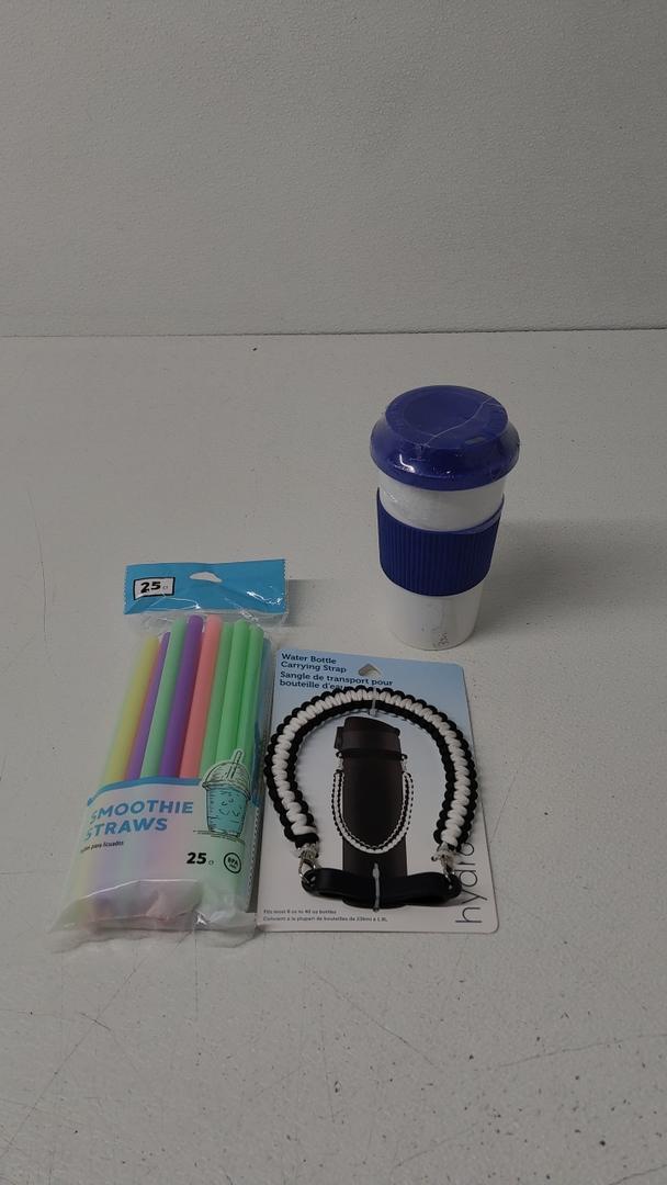Eco Coffee Cup, And Paracord Handle For Water Bottle, And Jasent Smoothie Straw 25ct