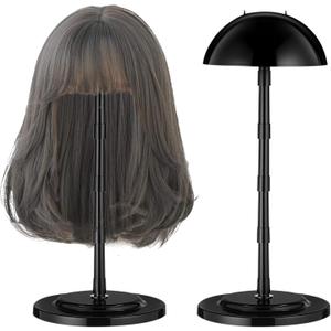Wig Stand,1pc 14.5inch Bamboo Shaped Wig Holder,Removable Portable No-Slip Wigs Head Stand For Display,Storage,Styling,Travel Wigs Holder Stand(Black)