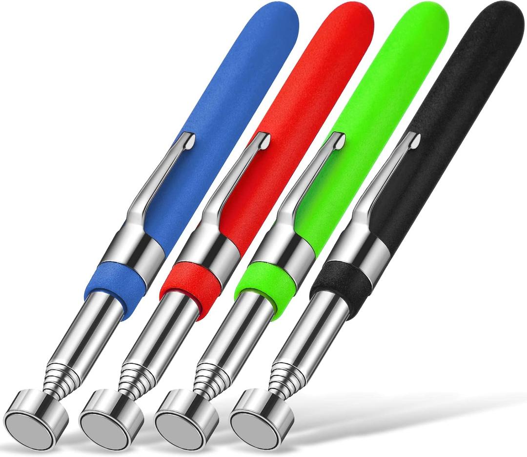 Geiserailie 4 Pcs Telescoping Magnet Pickup Tool Extendable Magnetic Sticks Grabber Pickup Tool Practical Gifts for Men, Dad, Husband, Handyman, Mechanic(5 lb)