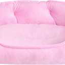 pawstrip Cute Princess Dog Bed Pink Puppy Bed for Small Dogs Breathable Cat Couch Bowknot Pet Cushion Comfortable Kitten Nest Girl Doggy Sofa, Waterproof Bottom (Pink) (Medium)