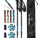G2 Trekking Poles - 5.6 OZ Ultralight/Aircraft Grade Aluminum/EVA Foam Grip/Adjustable Wrist Strap for Backpacking, Hiking, Camping (Pack of 2 Poles) Black/Orange/Blue/Red