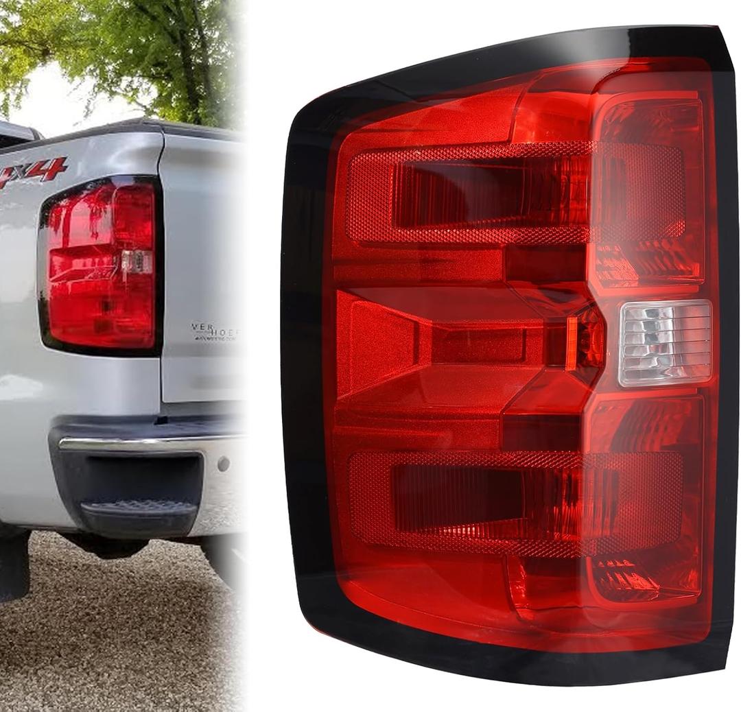 Boine Tail Light Assembly Compatible With 2014-2018 Chevy Silverado 1500 2500HD 3500HD Left Drive Side Bulb and Harness Included