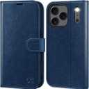 OCASE Compatible with iPhone 17 Pro Wallet Case, PU Leather Flip Folio Case with Card Holders RFID Blocking Kickstand [Shockproof TPU Inner Shell] Phone Cover 6.3 Inch 2025, Blue