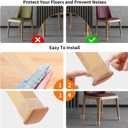 Ezprotekt 24 Pcs Clear Square Chair Leg Floor Protectors with Felt, Silicone Felt Furniture Pads for Hardwood Floor, Dining Table Leg Caps Covers No Scratches and Noise (L Fit: 1" - 1.4")
