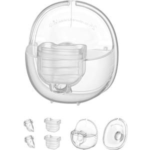 Wearable Breast Pump Accessories, Replacement Pump Parts Flange 24mm, Duckbill Valve, Silicone Diaphragm, Milk Collector Cup Compatible with MOMMED S18 S21