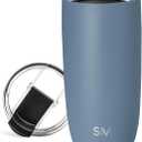 Simple Modern Travel Coffee Mug Tumbler with Flip Lid | Reusable Insulated Stainless Steel Cold Brew Iced Coffee Cup Thermos | Gifts for Women Men Him Her | Voyager Collection | 16oz | Blue Dune