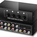RCA AV Switch 4 in 1 Out Composite Video Switcher L/R Audio Selector Box