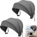 DaisyInner 2 Pcs Beach Chair Umbrella Canopy Extra Large Foldable Chair Sun Shade with Adjustable Clamp for Beach Camping Fishing Lounge Outdoor (Grey)