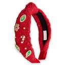 FROG SAC Knot Headband for Girls, Knotted Headbands for Toddler Kids, Rainbow Beaded Unicorn Hair Accessories, Girl Head Band, Halloween Christmas Stocking Easter Basket Stuffers (Red)