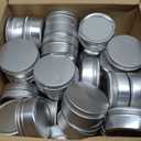LEXININ 50 Pack Aluminum Tin Cans, 5 Oz Screw Top Tin Jar Containers, 3.26 x 1.5 Inch, Silver