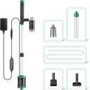 AKKEE Aquarium Vacuum Gravel Cleaner, 8 in 1 Multifunctional 36W Fish Tank Gravel Cleaner Vacuum for Water Changer Wash Sand Water Filter Circulation Waterproof Aquarium Vacuum Cleaner Timed Off (Green)