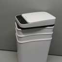 3 Pack Bathroom Trash Can with Lid, 2.5 Gallon Small Slim Trashcan, Automatic Trash Can Touchless, Motion Sensor Waterproof Plastic Trash Bin for Bedroom Kitchen Office Living Room (White)