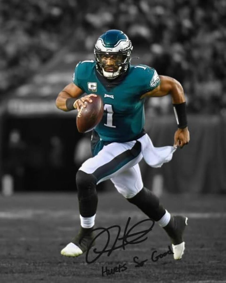 WHZKCYH American Football Sports Eagles Poster For Kids Fun Teen Birthday Christmas Gifts Jalen Hurts Rugby Star Posters Canvas Wall Art Print Picture For Home Room Decor (24"L x 36"W)