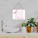 Pink Bow Christian Wall Art, Christian Gifts for Women, Inspirational Bible Verses Wall Decor, Pink Bow Hanging Wood Sign for Office Bedroom Living Room Girl Dorm Apartment - Women of The Bible