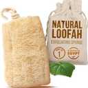 CraftsOfEgypt Natural Loofah Sponge  Egyptian Luffa Body Scrubber Pack of 1 for Men & Women, Natural Bath & Shower Loofah Exfoliator, All Natural Loofah Sponges for Face Back & Body, 6" x 6"