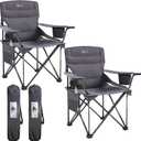 OUTSIDER Oversized Folding Camping Chair 400LBS Capacity, Portable Outdoor Lawn Chairs with Ergonomic Lumbar Support, Cooler Bag, Cup Holder, Pockets, Headrest for Beach, Lawn, Hiking (Style-1, 2)