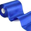 TONIFUL 4 Inch x 22yd Wide Royal Blue Satin Ribbon Solid Fabric Large Ribbon for Cutting Ceremony Kit Grand Opening Chair Sash Table Hair Car Bows Sewing Craft Gift Wrapping Wedding Party Decoration